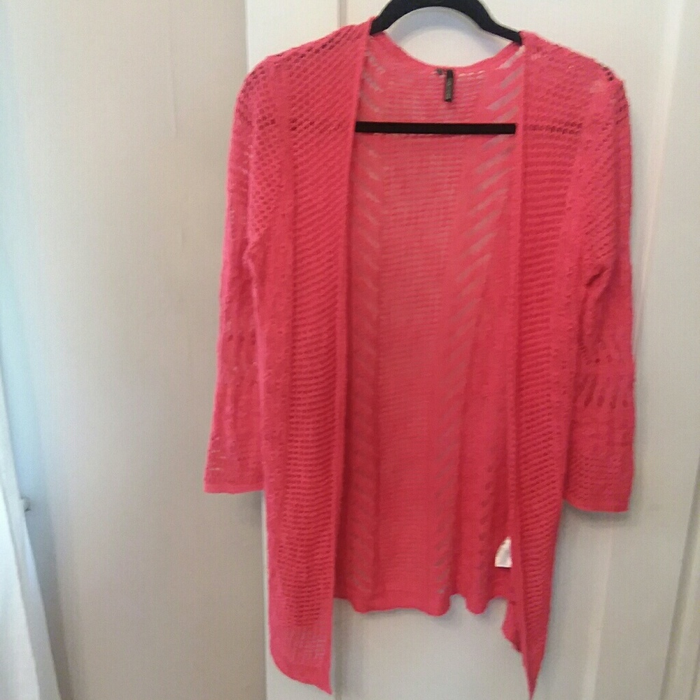 Maurices open sweater coral cardigan sz. Large